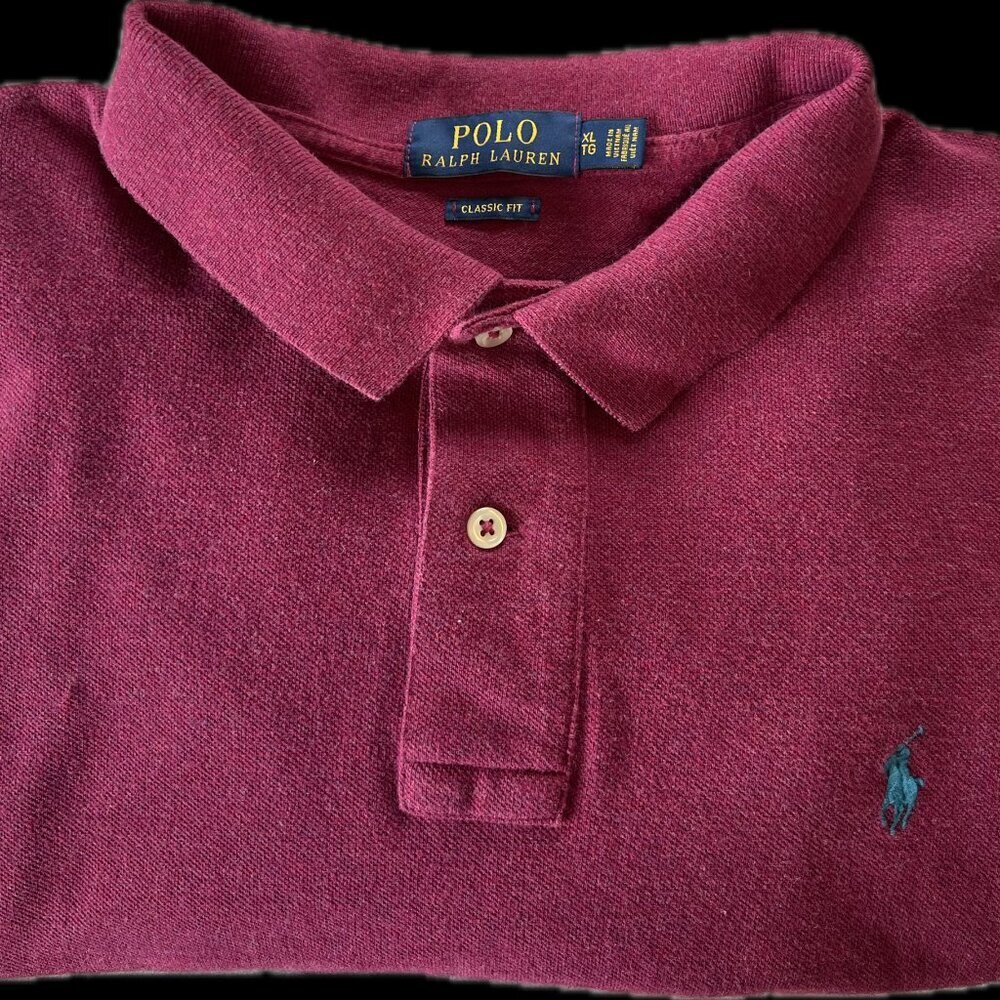 POLO Ralph Lauren Men's Berry Cotton Mesh/Piqué Knit Polo Shirt - Classic Fit XL - Picture 1 of 6